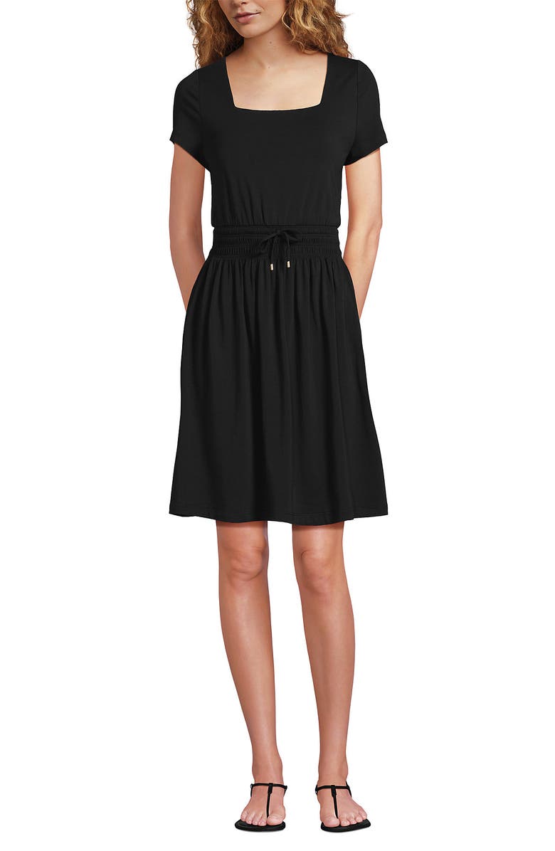 Lands' End Cotton Modal Smocked Waist Dress, Main, color, 