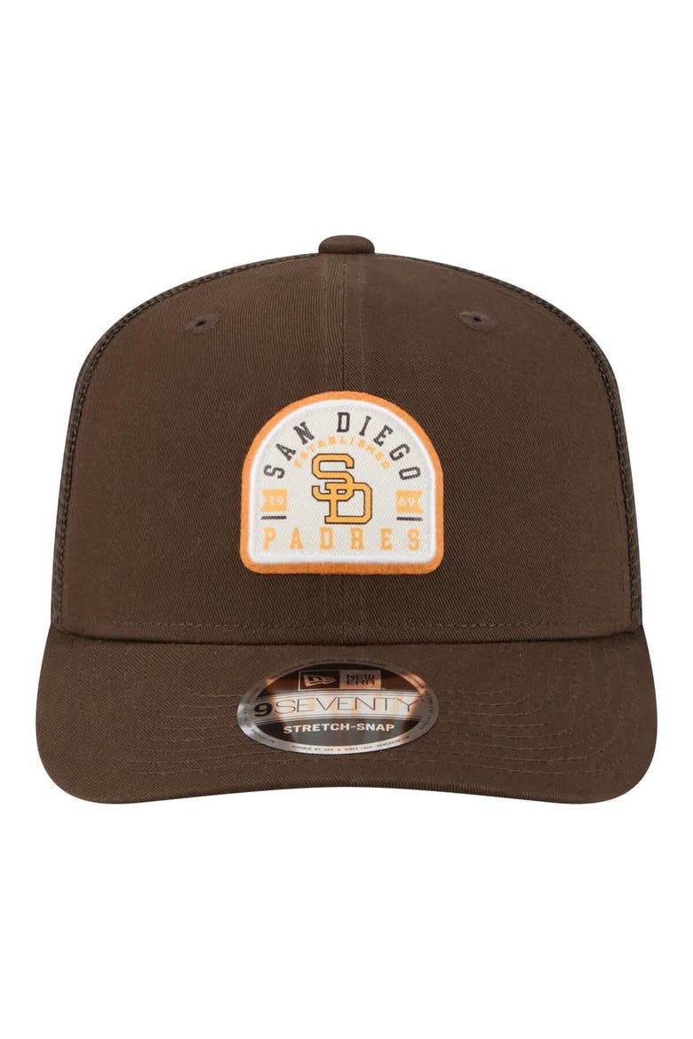 Men's New Era Brown San Diego Padres Throwback Contest 9SEVENTY Adjustable Trucker Hat, Alternate, color, Brown