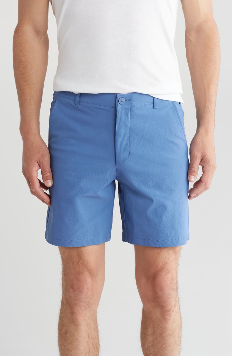 DKNY Tech Chino Shorts, Main, color, Iron Blue