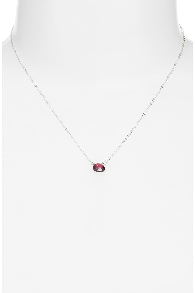 Birthstone Pendant Necklace, Alternate, color, STERLING SILVER