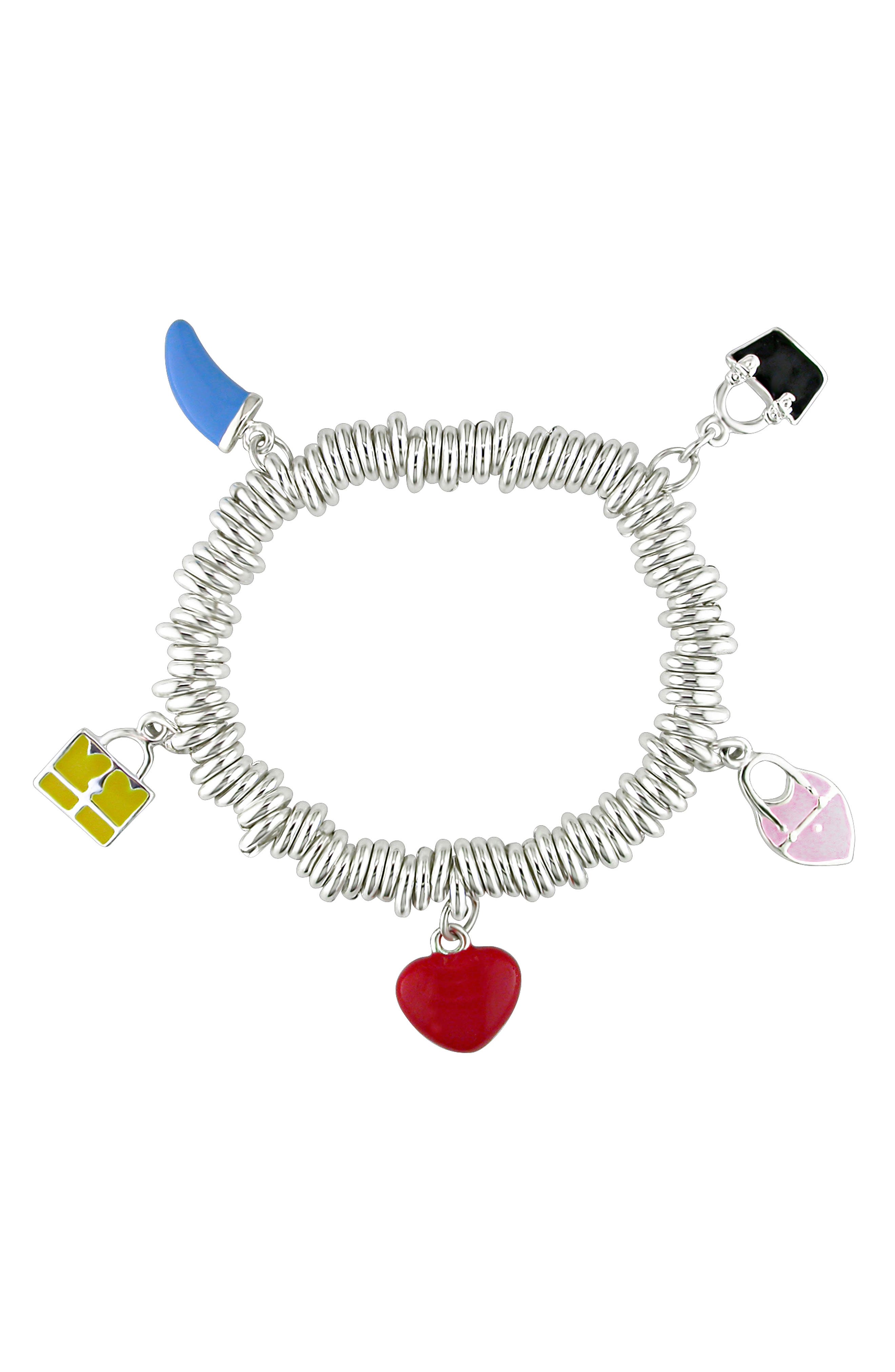 Enamel Charm Coil Bracelet