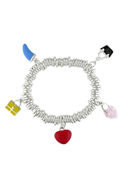Enamel Charm Coil Bracelet