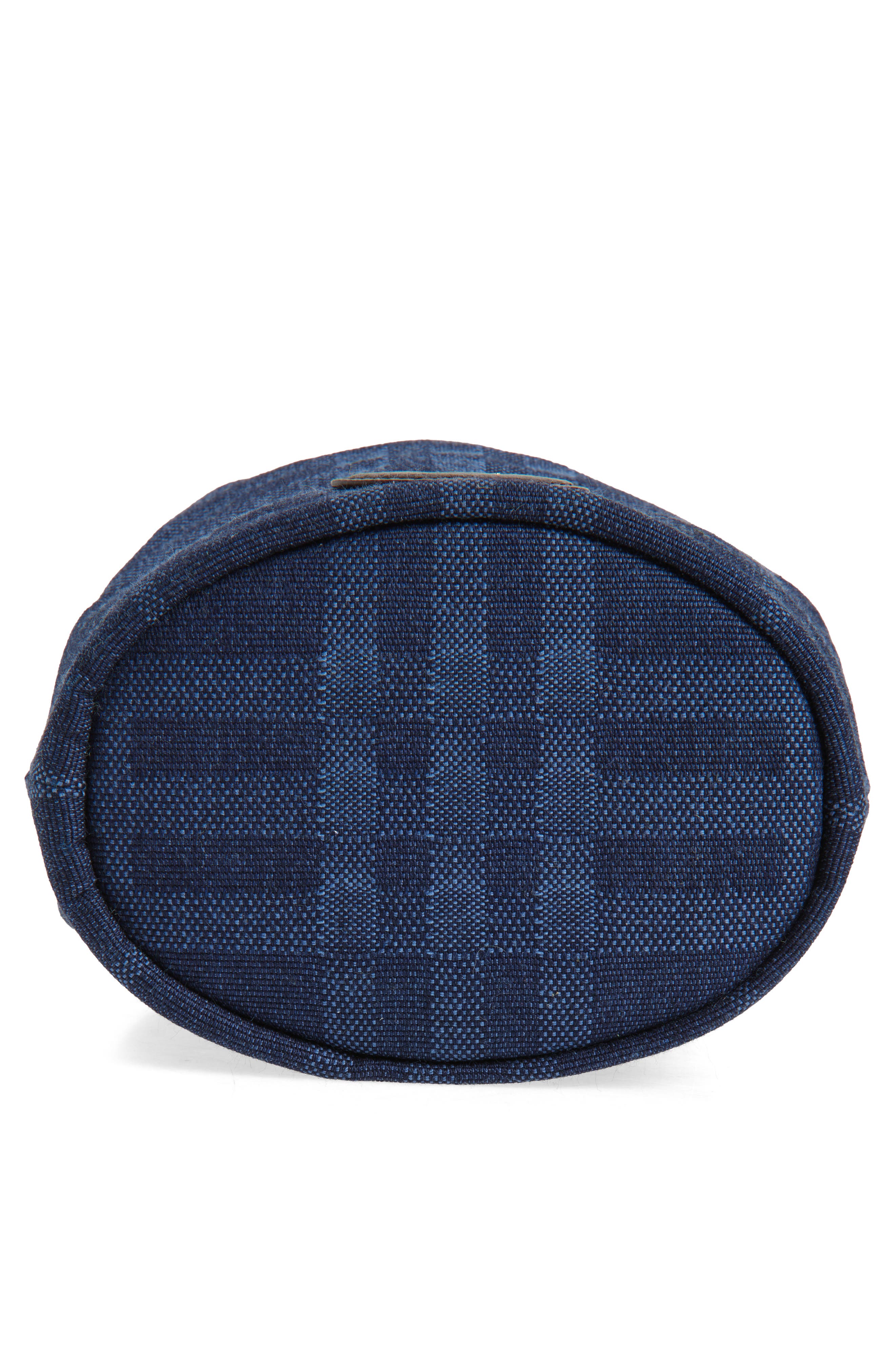 Burberry Mini Horseshoe Denim Crossbody Bucket Bag, Alternate, color, Blue