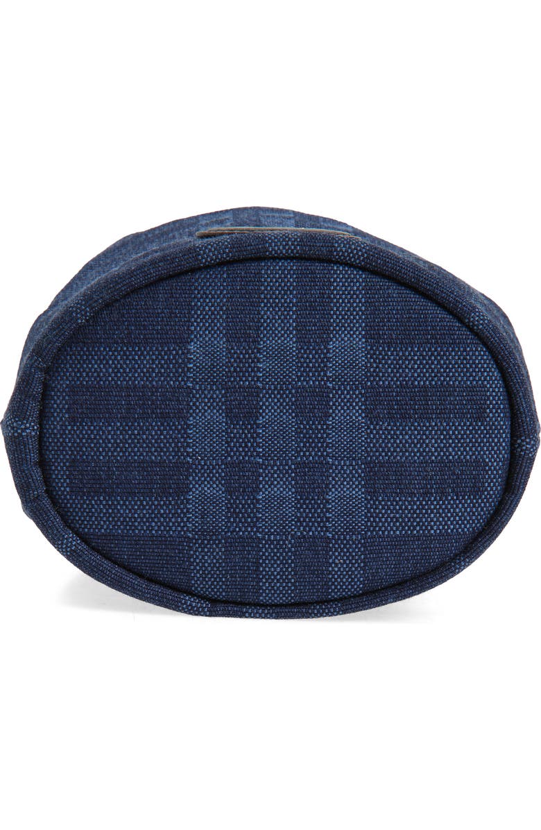 Burberry Mini Horseshoe Denim Crossbody Bucket Bag, Alternate, color, Blue