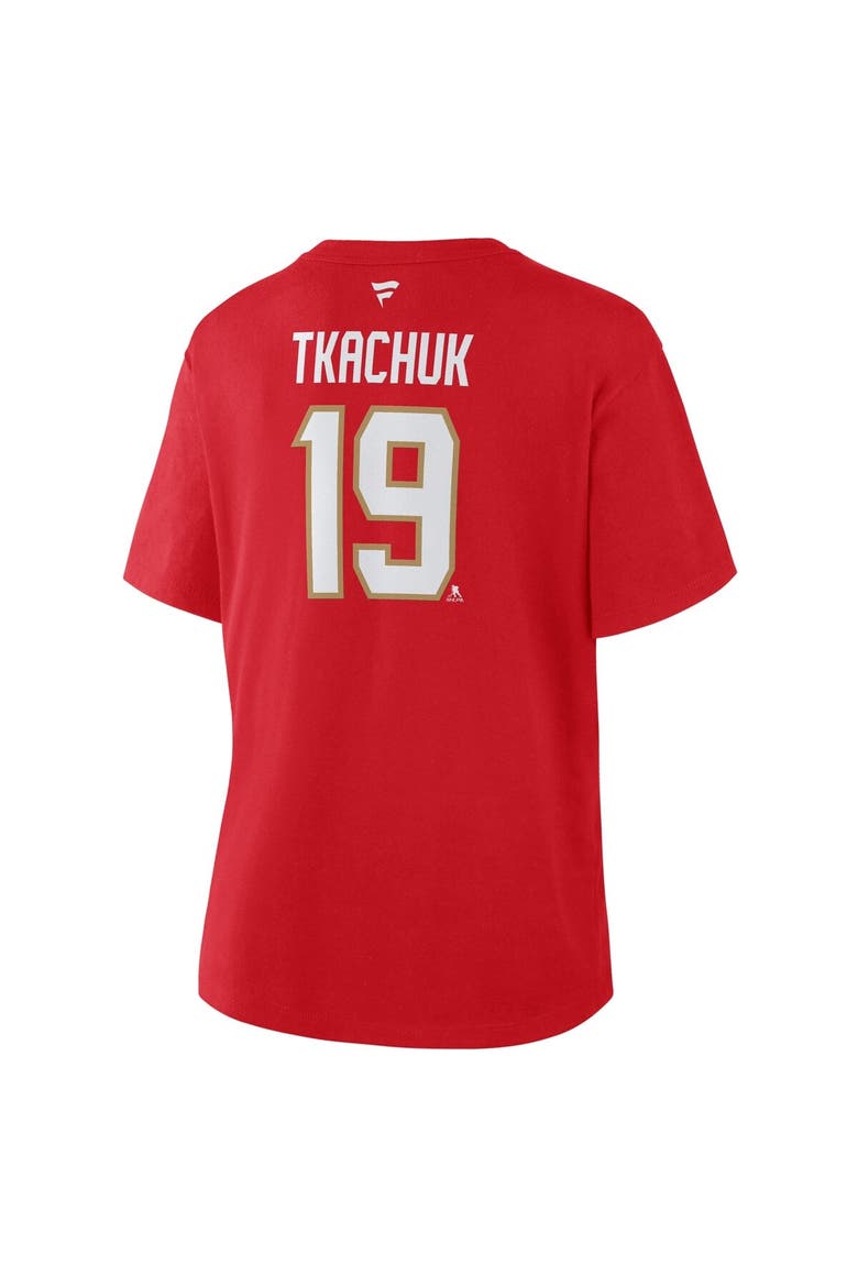 Women's Fanatics Matthew Tkachuk Red Florida Panthers Authentic Stack Name & Number T-Shirt, Alternate, color, Red