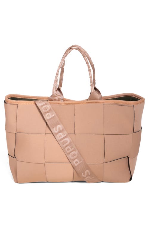 Pop Ups Brand Icon Water Resistant Woven Neoprene Tote Bag In Brown