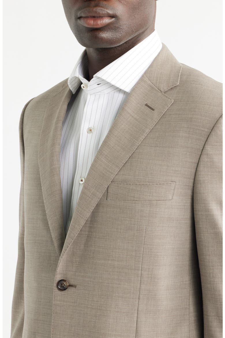 Siena Regular Fit Tan Mélange Stretch Wool Suit, Alternate, color, BEIGE