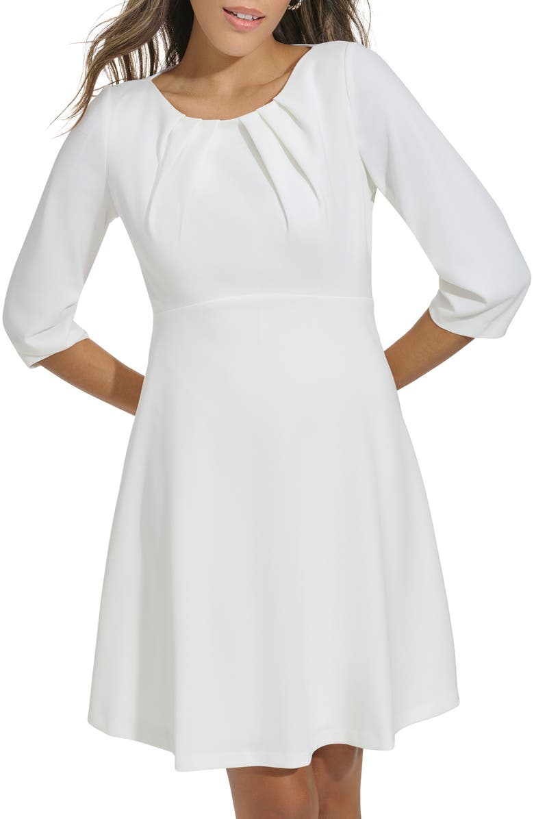 Calvin Klein Pleated Sleeve A-Line Dress, Alternate, color, 
