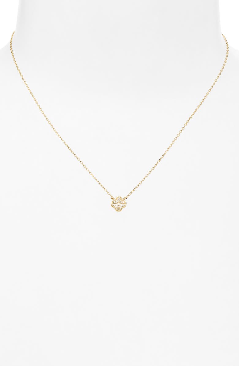 ARGENTO VIVO Cubic Zirconia Clover Pendant Necklace, Alternate, color, Gold