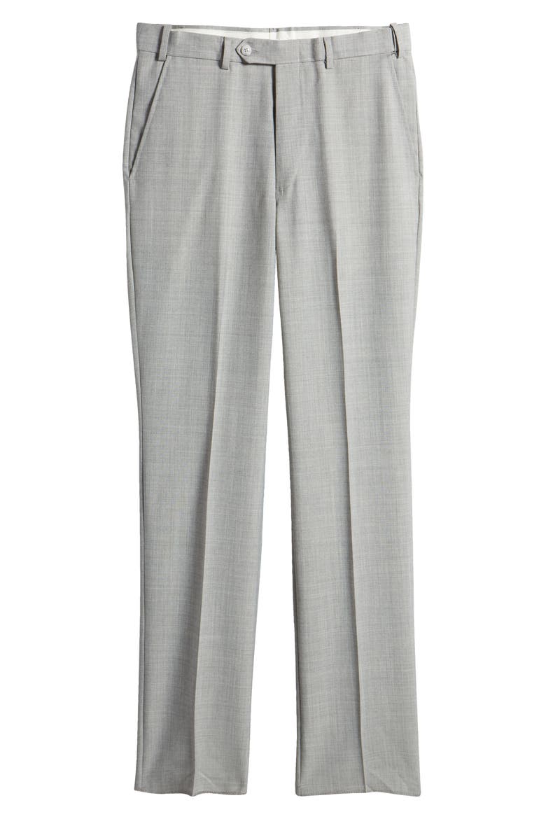 Self Sizer Flat Front Dress Pants, Alternate, color, LIGHT GREY