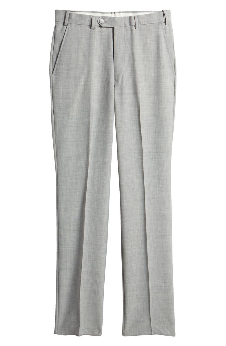 Berle Self Sizer Flat Front Dress Pants, Alternate, color, Light Grey