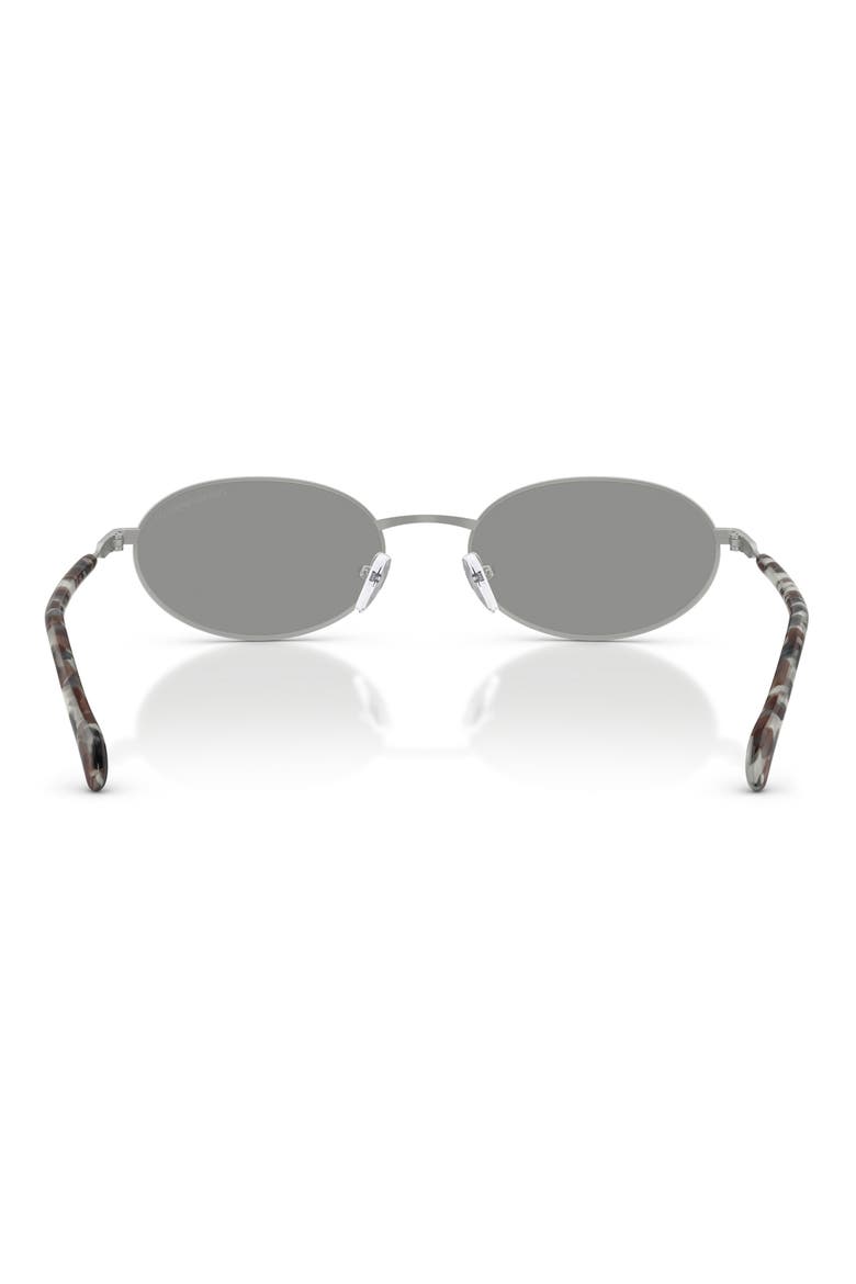 54mm Oval Sunglasses, Alternate, color, MATTE SILVER / GREY