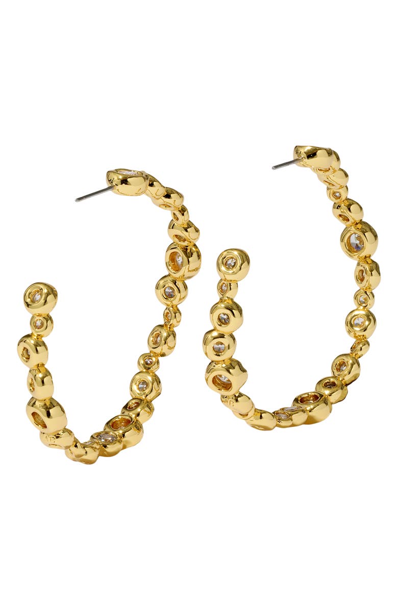 Alexis Bittar Large Asterales Cubic Zirconia Inside Out Hoop Earrings, Alternate, color, Gold/ Stones