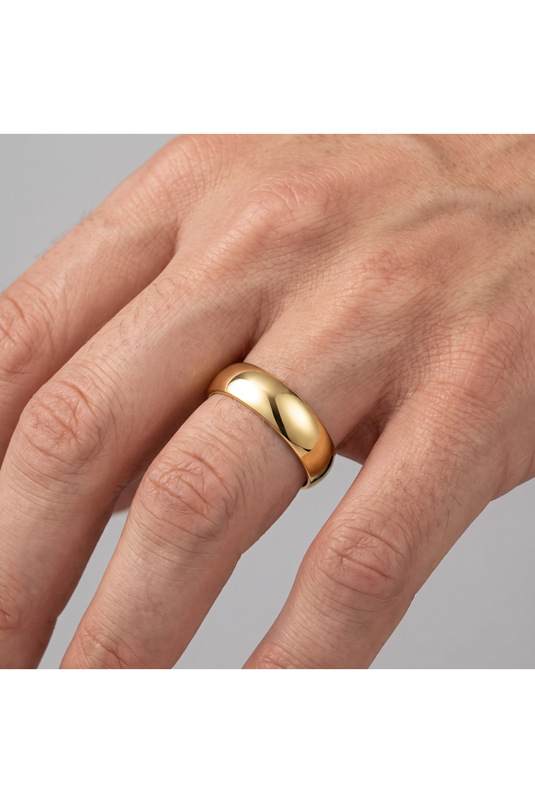 6mm Dome High Polished Wedding Band 14K Gold, Alternate, color, Yellow Gold