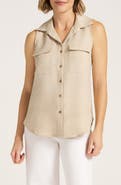 matty m. Euclid Sleeveless Button-Up Shirt