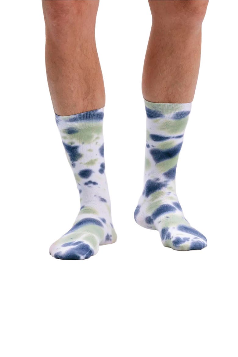 Men's Tie Dye Crew Sock, Main, color, Vintage Indigo Aloe Tie Dye