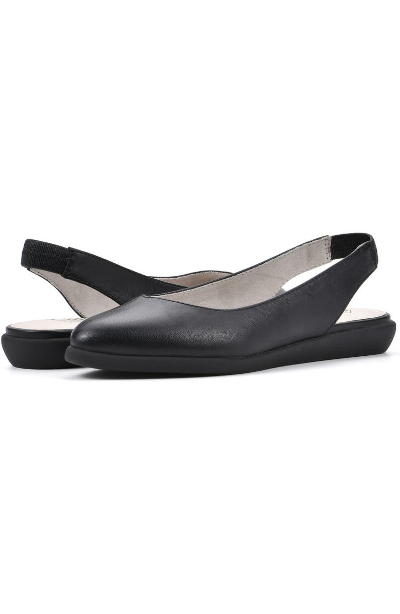 CLIFFS BY WHITE MOUNTAIN Memory Slingback Flat, Alternate, color, Black/ Smooth