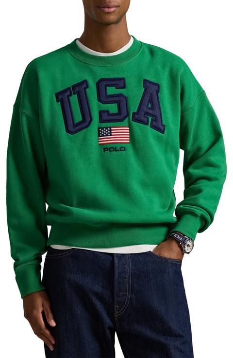 Vintage Fit Flag Fleece Crewneck Sweatshirt