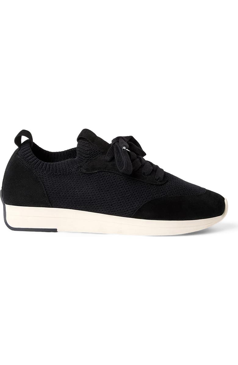 Aquatalia Rolo Knit Sneaker, Alternate, color, Black Knit