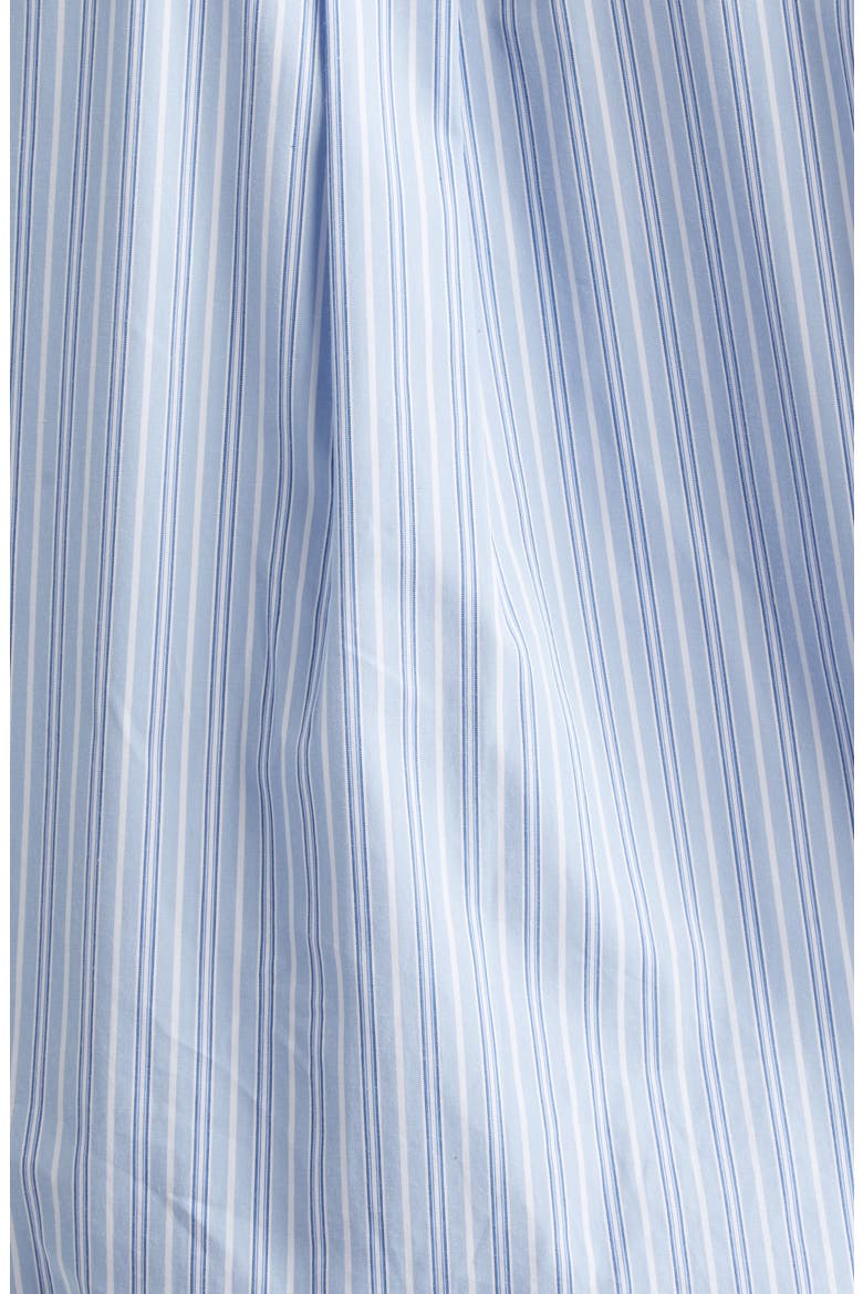 Pre-Styled Gathered Button-Up Shirt with Tank, Alternate, color, LIGHT BLUE STRIPE