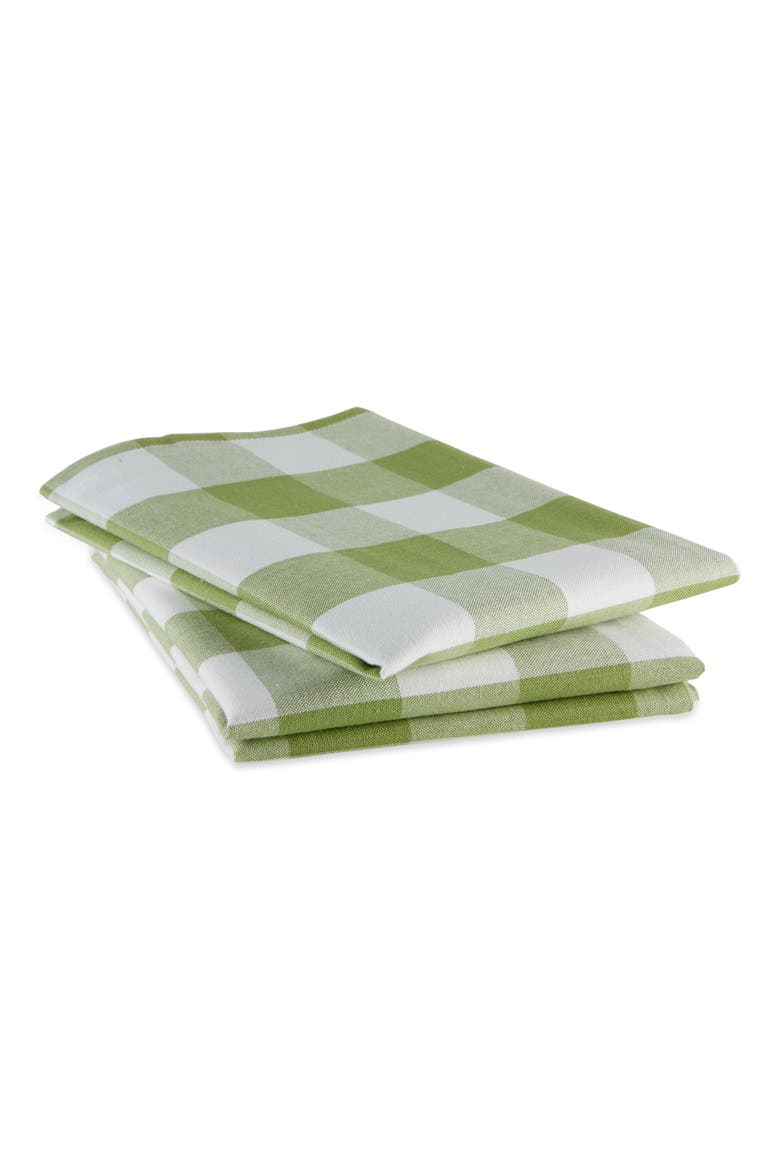 Buffalo Check Dishtowel Set/3, Alternate, color, Antique Green