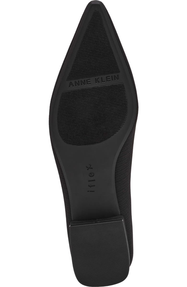Anne Klein Cavina Pointed Toe Flat, Alternate, color, Black Fabric