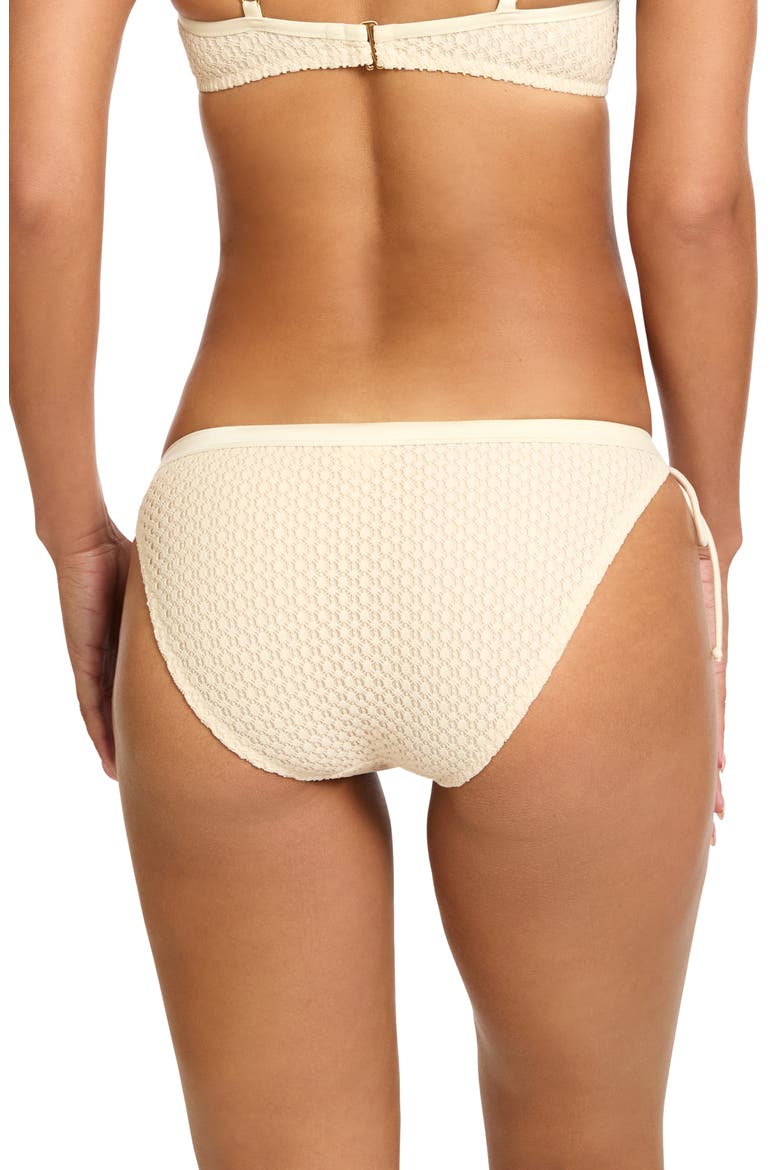 Fishnet Side Tie Bikini Bottoms, Alternate, color, BISQUE