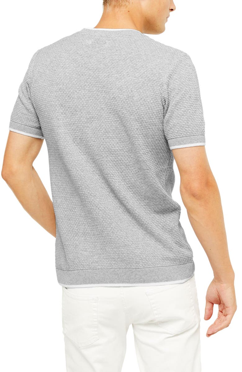 Topman Textured Short Sleeve Crewneck Sweater, Alternate, color,