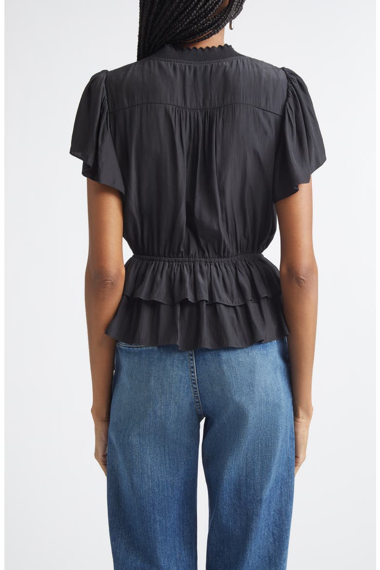 Emberly Peplum Shirt, Alternate, color, BLACK