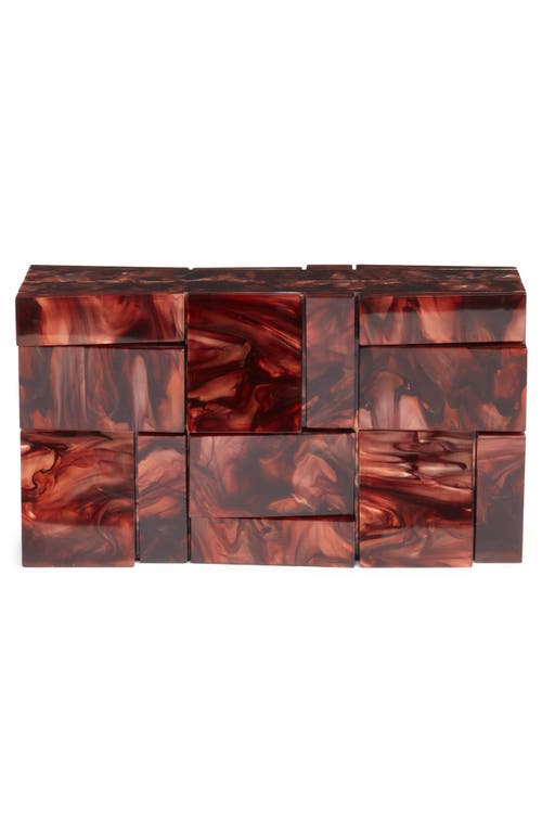 Cult Gaia Galleria Acrylic Frame Clutch In Brown