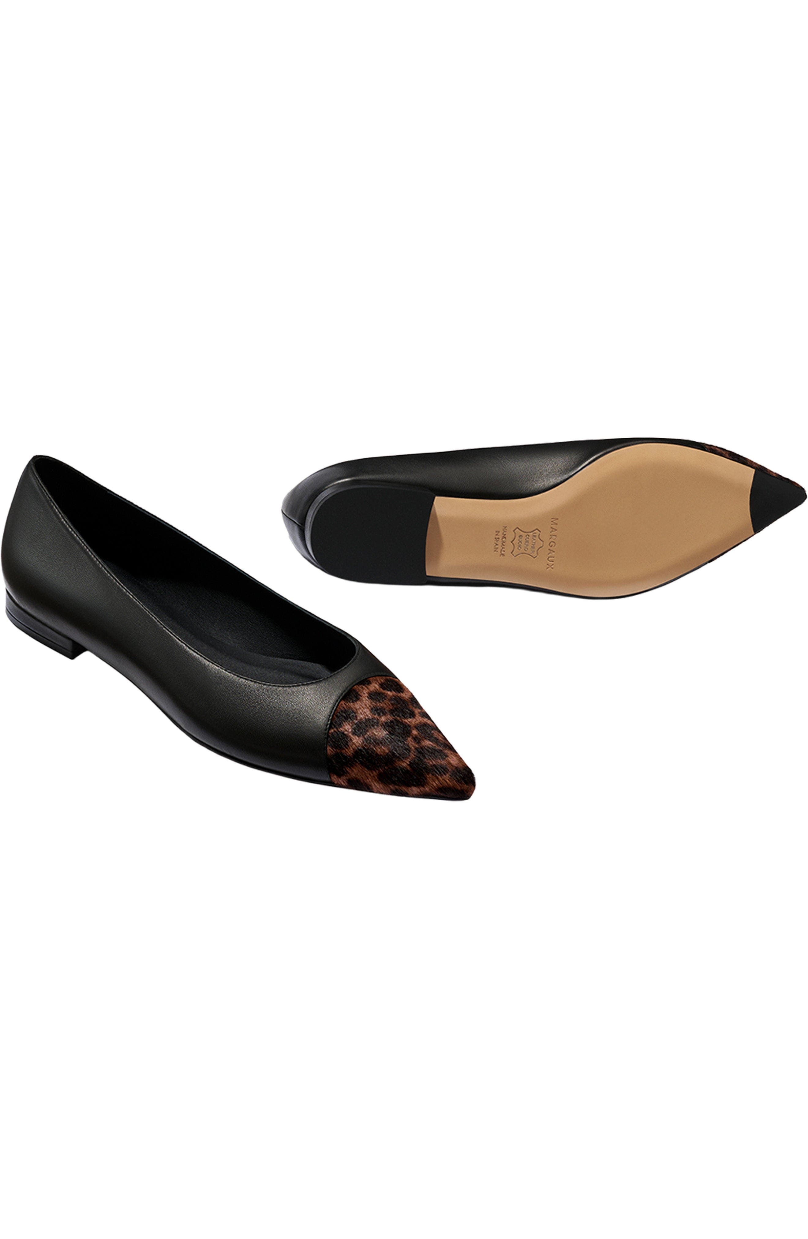 The Alba Flats, Alternate, color, Black Nappa Leopard Haircalf