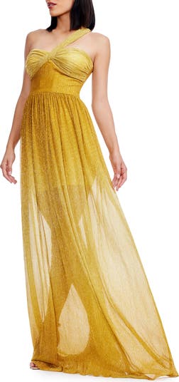 Idalia Metalllic Ombré One-Shoulder Gown