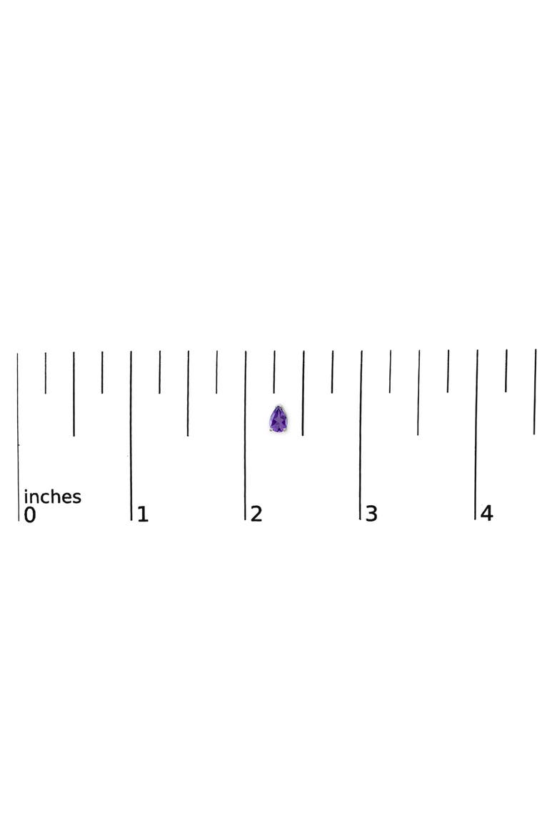 14K Gold 6x4MM Pear Shaped Gemstone Solitaire Stud Earrings, Alternate, color, Purple Amethyst | White