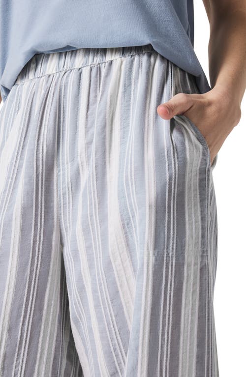 Splendid Raegan Stripe Wide Leg Pants In White/seaport