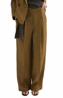 Linen Straight Leg Suit Pants