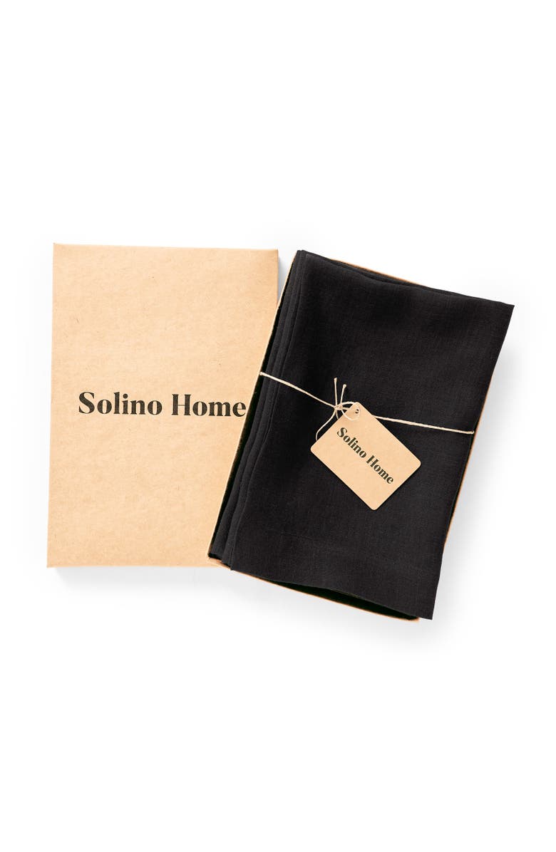Solino Home Linen Dinner Napkins - Sonoma, 20" x 20", Alternate, color, Black