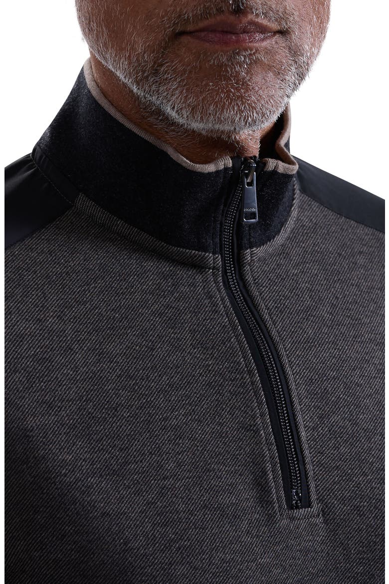 Mélange Quarter Zip Top, Alternate, color, TAUPE