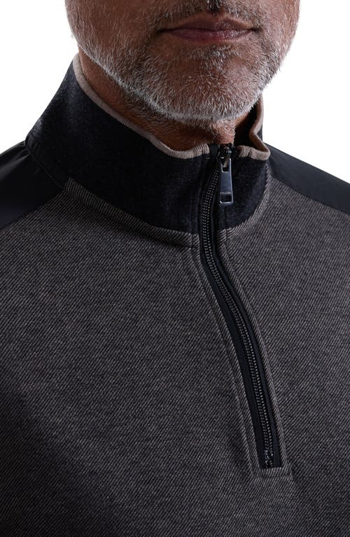 Bugatchi Mélange Quarter Zip Top In Gray