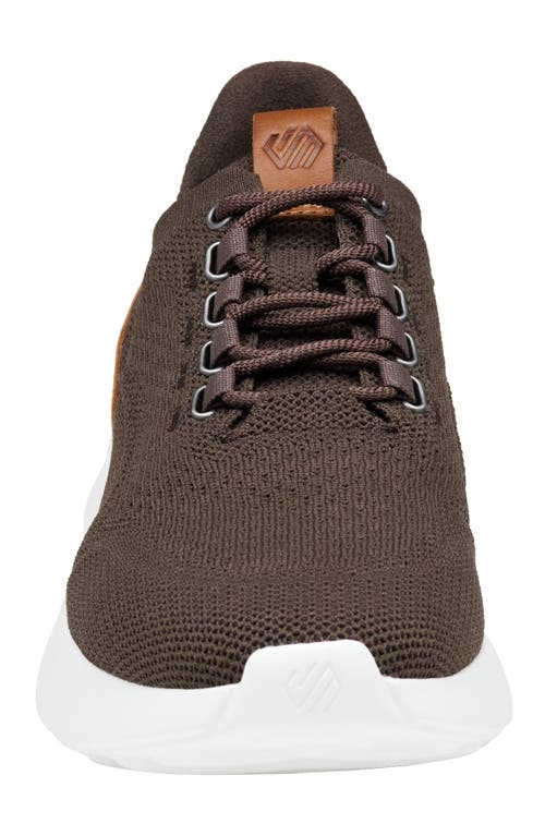 Johnston & Murphy Amherst 2.0 Knit Plain Toe Sneaker In Dark Brown Knit