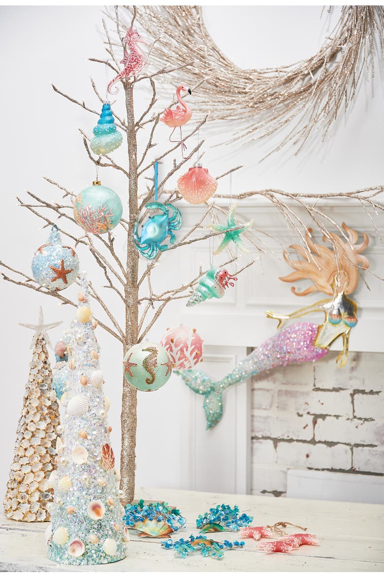 Iridescent Blue Crab Ornament, Alternate, color, Blue