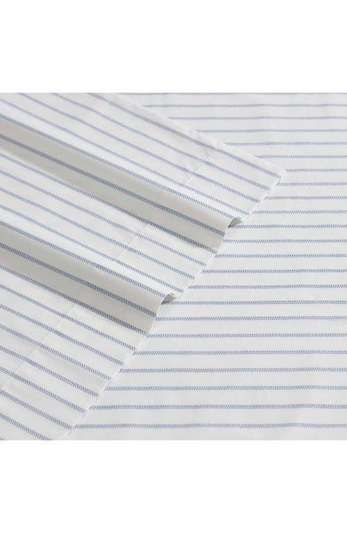 Eddie Bauer Essential Stripe Sheet Set In White/soft Blue/dark Blue