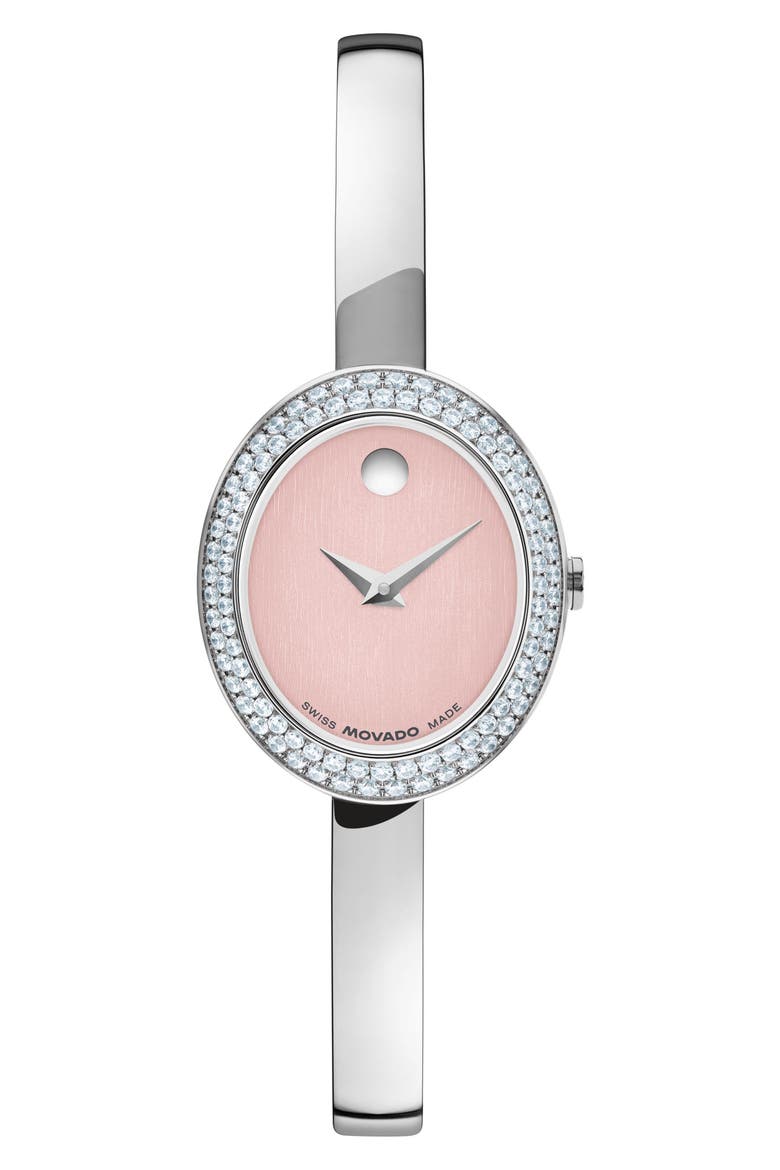 Museum Oval Bangle Watch, 22mm x 26mm, Main, color, PINK