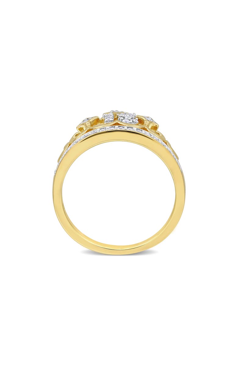 DELMAR Created White Sapphire 15 Crown Quinceañera Ring, Alternate, color, Gold