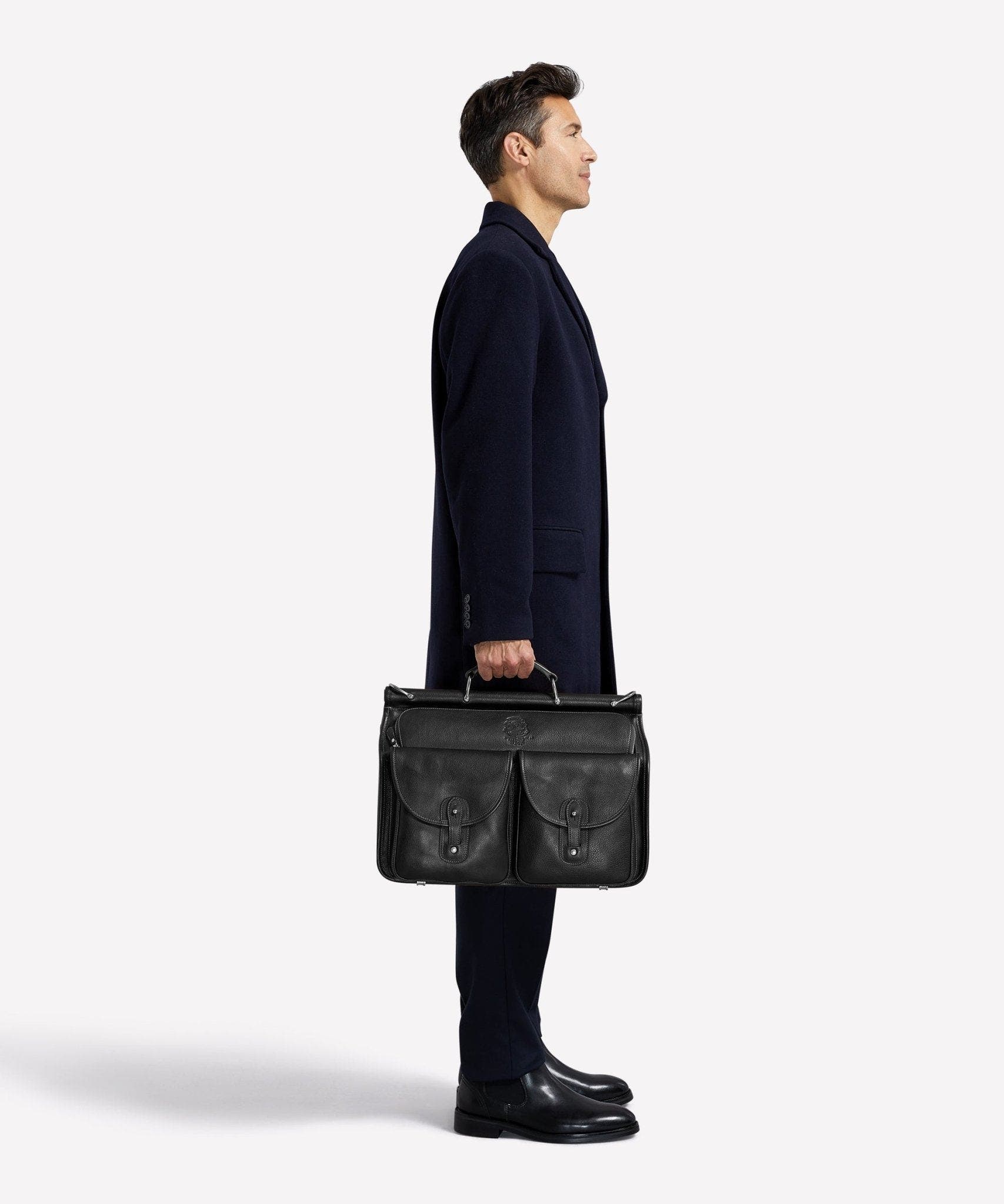 Ghurka Garrison No. 147, Alternate, color, Vintage Black Leather