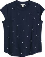 Caslon® Star Embroidered Cap Sleeve T-Shirt