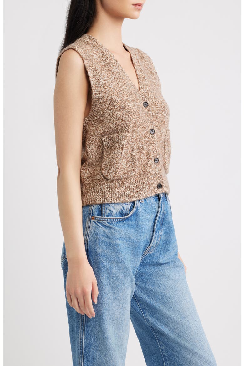Kasmir Sweater Vest, Alternate, color, BROWN MELANGE