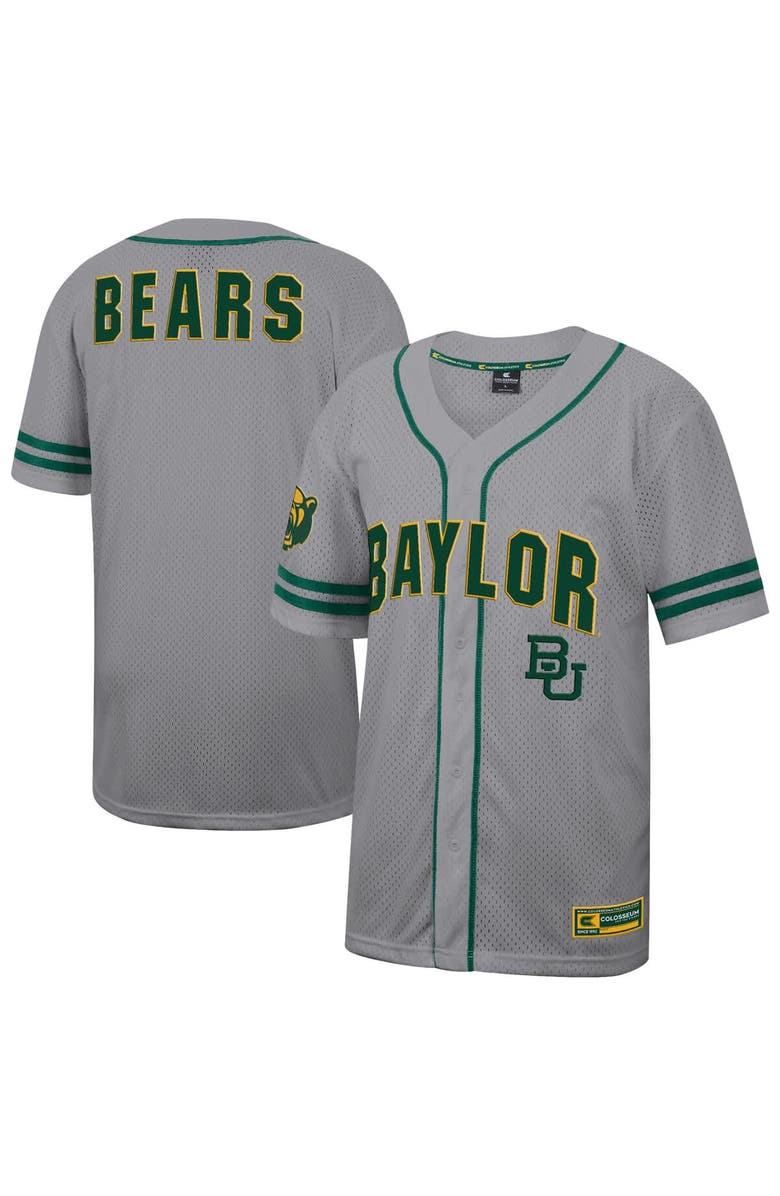 COLOSSEUM Men's Colosseum Gray Baylor Bears Free Spirited Baseball Jersey, Alternate, color, Gray