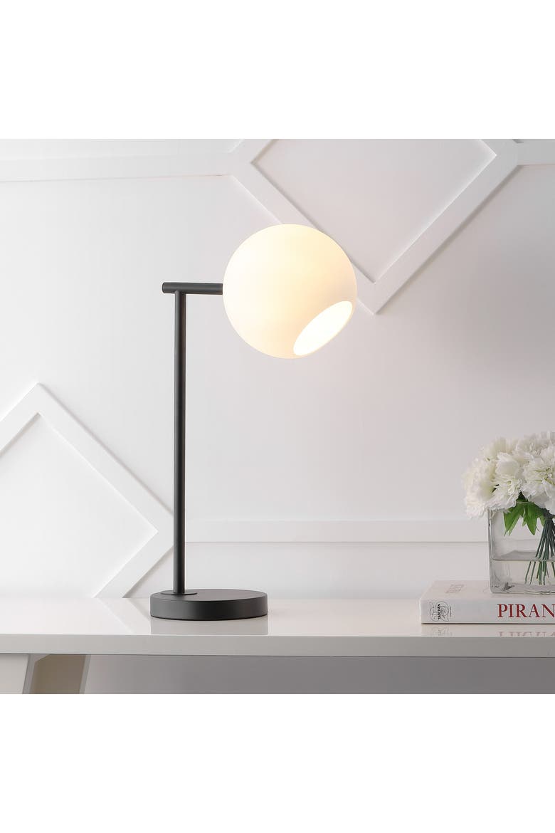 Charles Contemporary Modern Metal/Marble LED Table Lamp, Main, color, Black