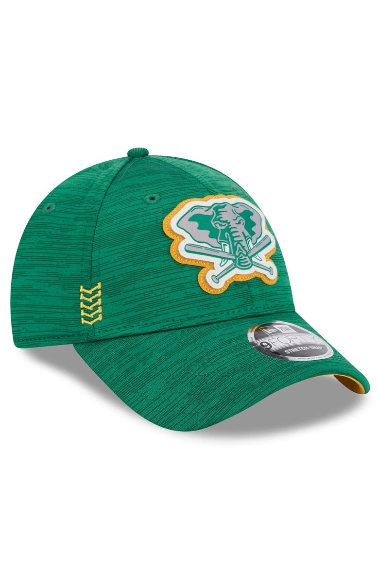 Men's New Era  Green Oakland Athletics 2024 Clubhouse 9FORTY Adjustable Hat, Alternate, color, Green