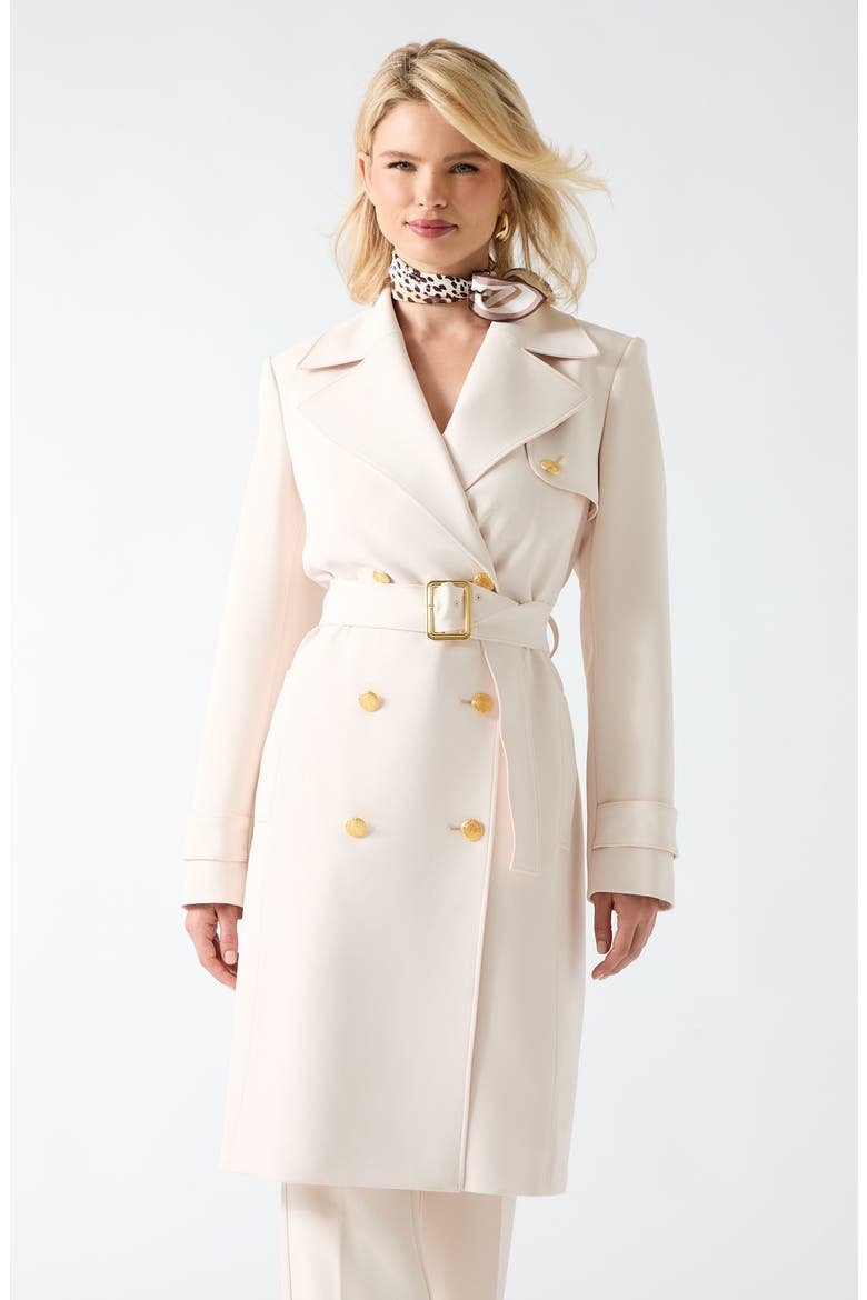 Jasmine Double Breasted Trench Coat, Alternate, color, CREAM
